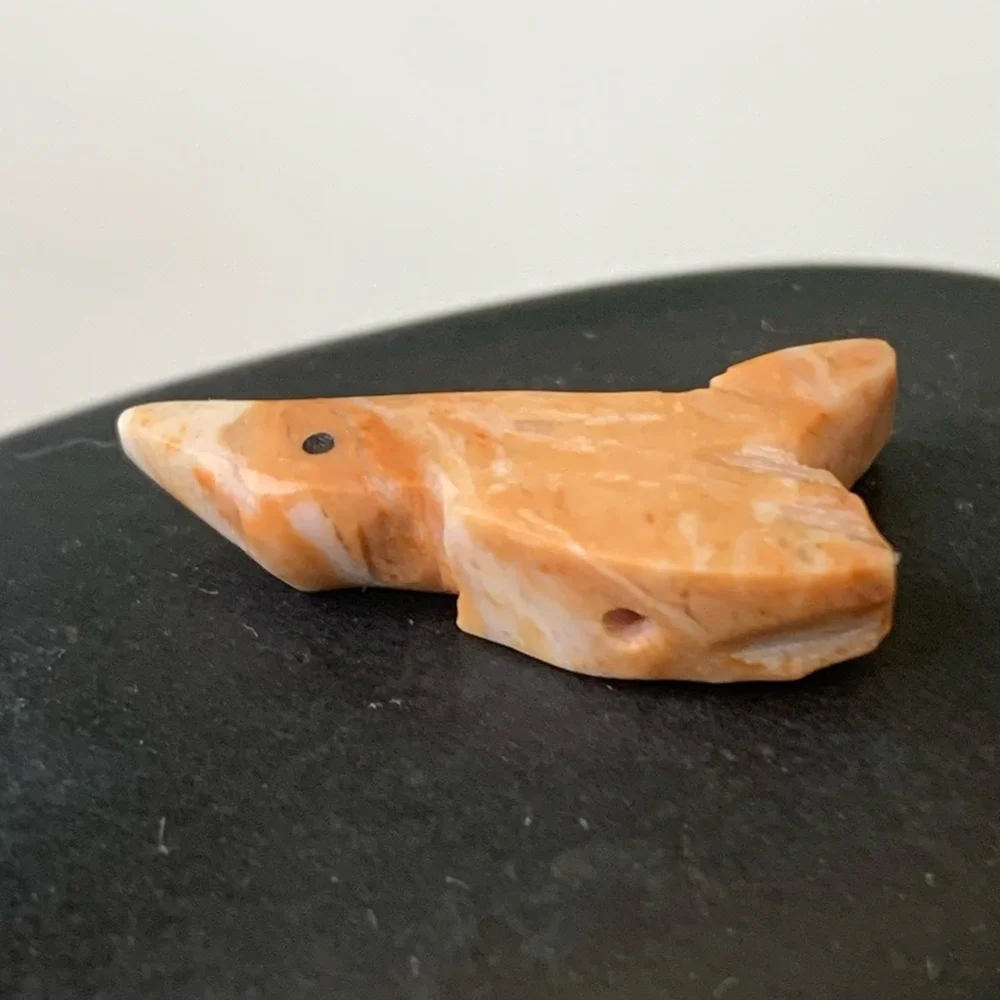 Vintage Native American Zuni Bird Fetish Bead Miniature Carved Stone Animal .9